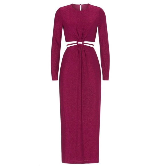 Monique Lhuillier Maxi Dress Womens size 6 Glam Sparkly Cocktail Shimmery - Picture 3 of 11